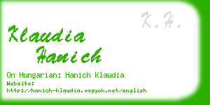 klaudia hanich business card